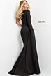 Jovani 07128 Long Sleeve One Shoulder Dress