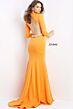 Jovani 07392 Cutout Back Long Sleeve Dress