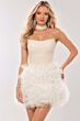 Jovani 45338 Nude and Off White A-line Dress with Choker