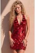 Jovani 51650 Plunging Halter Neck Sequin Dress