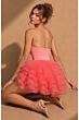 Jovani 53955 Ruffle Tiered Skirt Straight Neck Dress