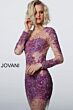 Jovani 47598 Beaded Sheer Short Party Dress