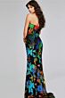 Jovani 42164 Floral Velvet Strapless Dress