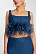 Jovani 45974 Square Neckline Denim Dress