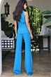 Jovani 47741 Plunging Collar Neckline Two Piece Pant Suit