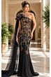 Jovani 46243 Shoulder Streamer Asymmetric Neck Dress