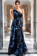 Jovani 46319 One-Shoulder Asymmetric Neck A-Line Dress