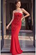 Jovani 48602 Beaded Strapless Straight Neck Dress