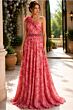Jovani 49018 Ruffle Shoulder Beaded Waist Dress