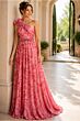 Jovani 49018 Ruffle Shoulder Beaded Waist Dress
