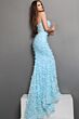 Jovani 49533 Beaded 3D Lace Light Blue Strapless Dress