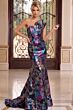 Jovani 49846 Crumbcatcher Neckline Multicolor Floral Sequin Dress