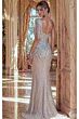 Jovani 50207 One-Shoulder Fringe High Slit Dress
