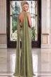 Jovani 52348 Olive Green Strapless Dress with Matching Shawl