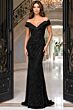 Jovani 52678 Black Sequin Mesh Off The Shoulder Dress