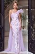 Jovani 55109 Floral Sequin Lilac One Shoulder Dress