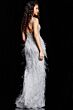 Jovani 03023 Feather Skirt Beaded Dress