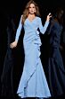 Jovani 06995 Wrap Skirt Long Sleeve Dress