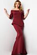 Jovani 08201 Off The Shoulder Peplum Dress