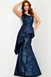 Jovani 23624 Floral Print Peplum Dress