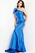 Jovani 23742 One Shoulder Cape Dress