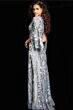 Jovani 09809 Hanging Sleeves Embroidered Dress