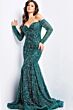 Jovani 22858 Long Sleeve Glitter Dress