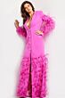 Jovani 23075 Feather Sleeves Blazer Dress