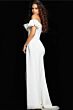 Jovani 23402 Ruffle Neckline High Slit Wedding Dress
