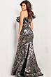Jovani 25676 Ruffle Neckline Metallic Dress