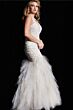 Jovani 25854 Ruffle Skirt Plunging Neck Dress