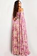 Jovani 26141 Extra Long Sleeve Pleated Floral Dress