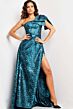 Jovani 26254 High Slit One Shoulder Dress