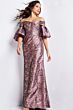 Jovani 26258 Flutter Sleeve Off The Shoulder Dress