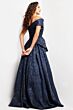 Jovani 26281 Pleated Skirt Asymmetric Neckline Dress