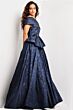 Jovani 26281 Pleated Skirt Asymmetric Neckline Dress