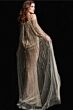 Jovani 26324 Long Cape Beaded Illusion Dress