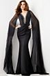 Jovani 36473 Floor-Length Sleeves Plunging Neck Dress