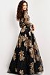 Jovani 36716 Metallic Floral Long Sleeve Dress