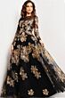 Jovani 36716 Metallic Floral Long Sleeve Dress