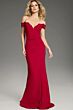 Jovani 37147 Scalloped Neckline High Slit Dress