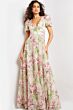 Jovani 37636 Puff Sleeve Floral Dress
