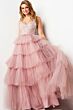 Jovani 38577 Layered Skirt Embroidered Bodice Dress