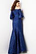 Jovani 38791 Asymmetric Neckline Three Quarter Sleeves Dress