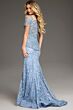 Jovani 38514 Peplum Skirt Cap Sleeve Embroidered Dress