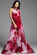 Jovani 38719 Halter Neck Floral Tent Silhouette Dress
