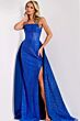 Jovani 39029 Long Overskirt High Slit Strapless Dress