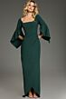 Jovani 39082 Bell Sleeves Square Neck Dress