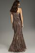 Jovani 39170 Feather Skirt One Shoulder Embellished Dress