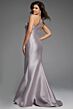 Jovani 39649 Asymmetric Neck Mermaid Satin Draped Bodice Dress